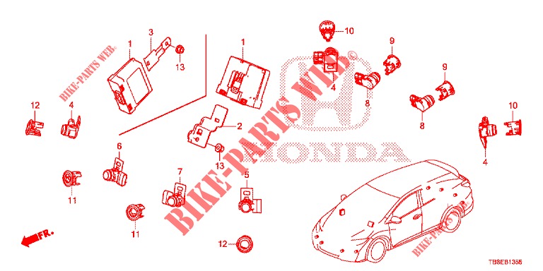 PARKING SENSOR  for Honda CIVIC TOURER 1.8 LIFESTYLE 5 Doors 5 speed automatic 2015