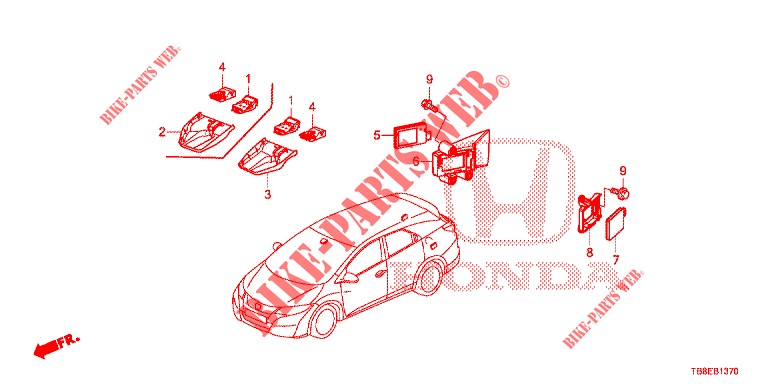 RADAR  for Honda CIVIC TOURER 1.8 LIFESTYLE 5 Doors 5 speed automatic 2015