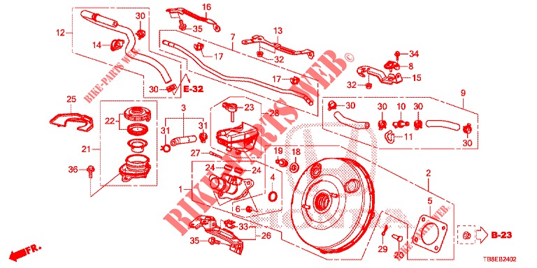 BRAKE MASTER CYLINDER/MAS TER POWER (LH) (DIESEL) for Honda CIVIC TOURER DIESEL 1.6 COMFORT 5 Doors 6 speed manual 2016