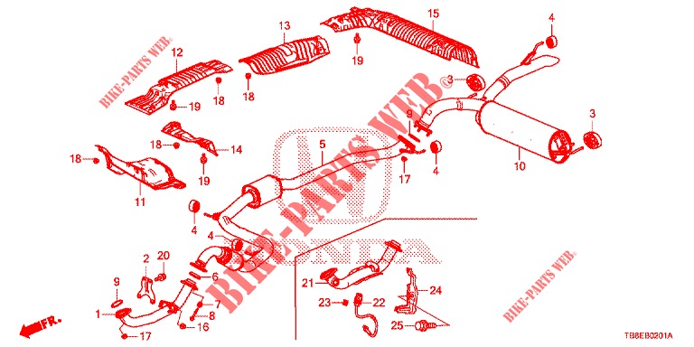 EXHAUST PIPE/SILENCER (DIESEL) for Honda CIVIC TOURER DIESEL 1.6 STYLE NAVI 5 Doors 6 speed manual 2016