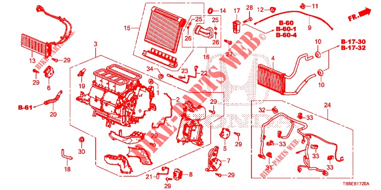 HEATER UNIT (LH) for Honda CIVIC TOURER DIESEL 1.6 STYLE NAVI 5 Doors 6 speed manual 2016