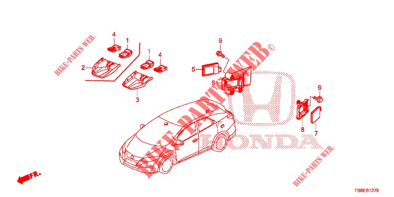 RADAR  for Honda CIVIC TOURER DIESEL 1.6 STYLE NAVI 5 Doors 6 speed manual 2016