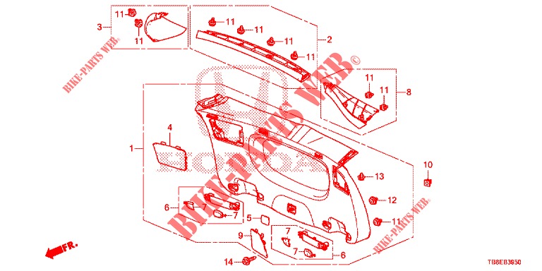 TAILGATE LINING/ REAR PANEL LINING (2D)  for Honda CIVIC TOURER DIESEL 1.6 STYLE NAVI 5 Doors 6 speed manual 2016
