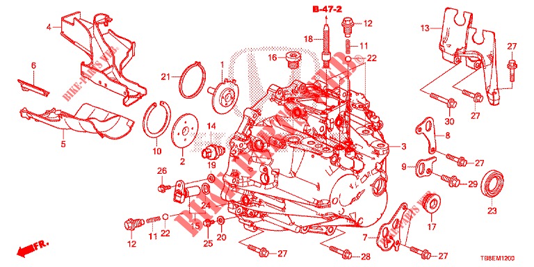 TRANSMISSION CASE (DIESEL) for Honda CIVIC TOURER DIESEL 1.6 STYLE NAVI 5 Doors 6 speed manual 2016