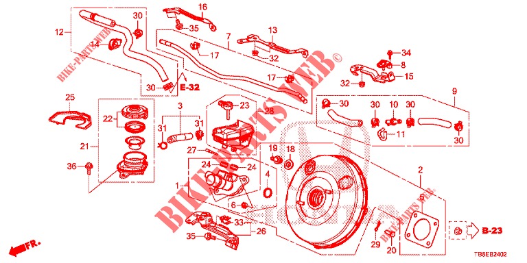 BRAKE MASTER CYLINDER/MAS TER POWER (LH) (DIESEL) for Honda CIVIC TOURER DIESEL 1.6 EXECUTIVE 5 Doors 6 speed manual 2016