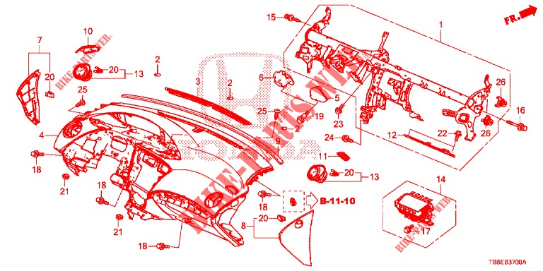 INSTRUMENT PANEL UPPER (LH) for Honda CIVIC TOURER DIESEL 1.6 EXECUTIVE 5 Doors 6 speed manual 2016
