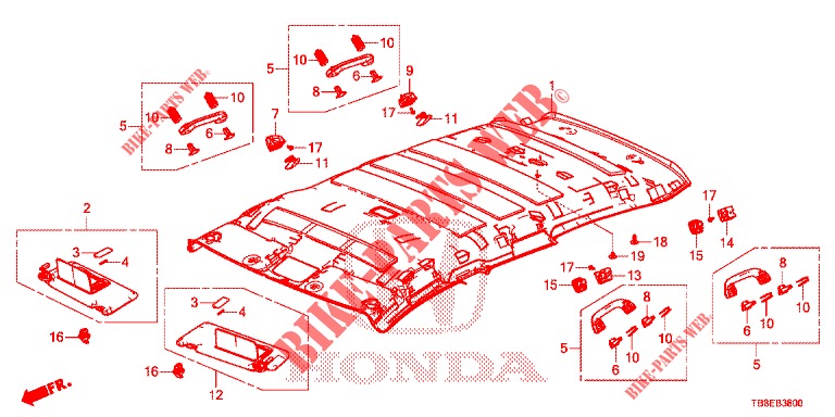 ROOF LINING  for Honda CIVIC TOURER DIESEL 1.6 EXECUTIVE 5 Doors 6 speed manual 2016