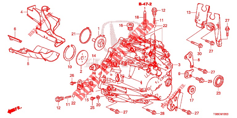 TRANSMISSION CASE (DIESEL) for Honda CIVIC TOURER DIESEL 1.6 EXECUTIVE 5 Doors 6 speed manual 2016