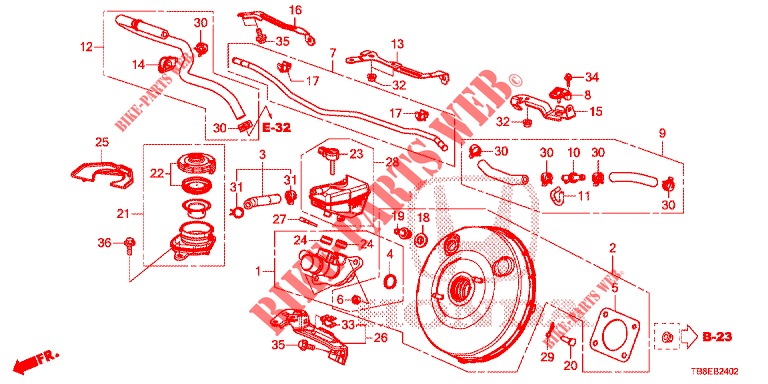 BRAKE MASTER CYLINDER/MAS TER POWER (LH) (DIESEL) for Honda CIVIC TOURER DIESEL 1.6 LIFSTYLE 5 Doors 6 speed manual 2016