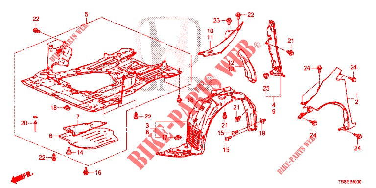 FRONT FENDERS  for Honda CIVIC TOURER 1.8 COMFORT 5 Doors 6 speed manual 2016
