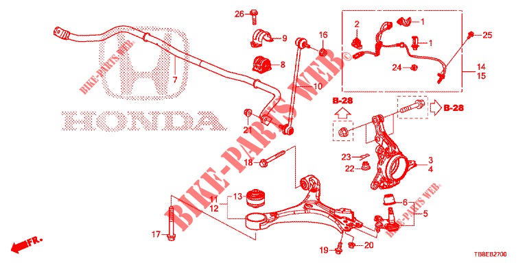 FRONT KNUCKLE  for Honda CIVIC TOURER 1.8 COMFORT 5 Doors 6 speed manual 2016