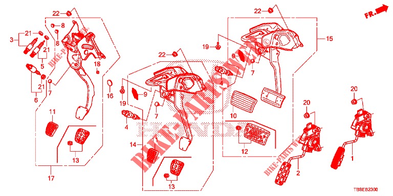 PEDAL (LH) for Honda CIVIC TOURER 1.8 COMFORT 5 Doors 6 speed manual 2016