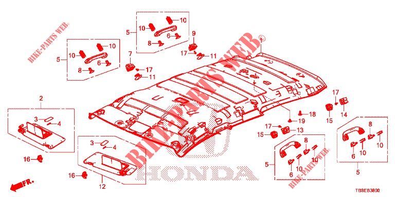 ROOF LINING  for Honda CIVIC TOURER 1.8 COMFORT 5 Doors 6 speed manual 2016