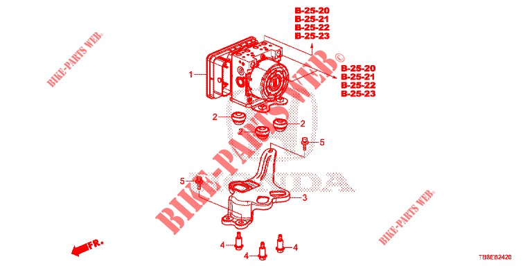 VSA MODULATOR (RH)('00 )  for Honda CIVIC TOURER 1.8 COMFORT 5 Doors 6 speed manual 2016