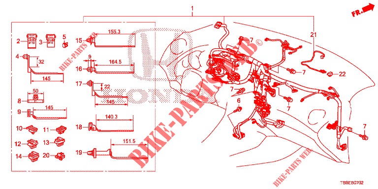 WIRE HARNESS (2) (LH) for Honda CIVIC TOURER 1.8 COMFORT 5 Doors 6 speed manual 2016
