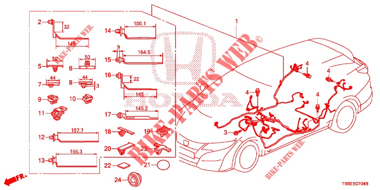 WIRE HARNESS (3) (LH) for Honda CIVIC TOURER 1.8 COMFORT 5 Doors 6 speed manual 2016