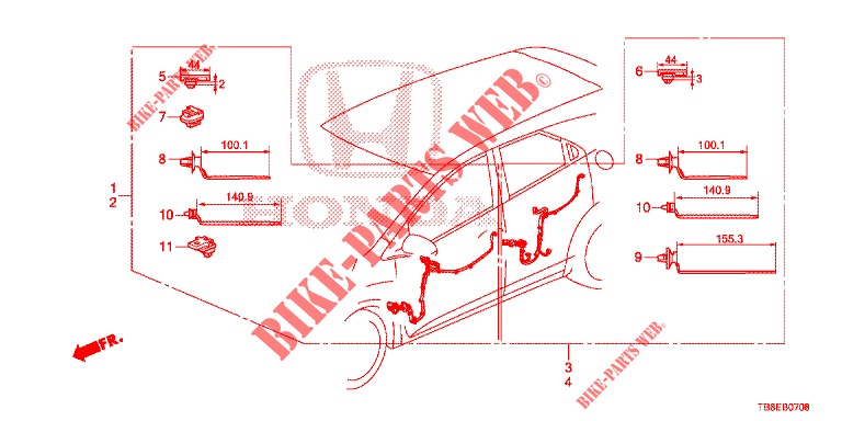 WIRE HARNESS (5) (LH) for Honda CIVIC TOURER 1.8 COMFORT 5 Doors 6 speed manual 2016