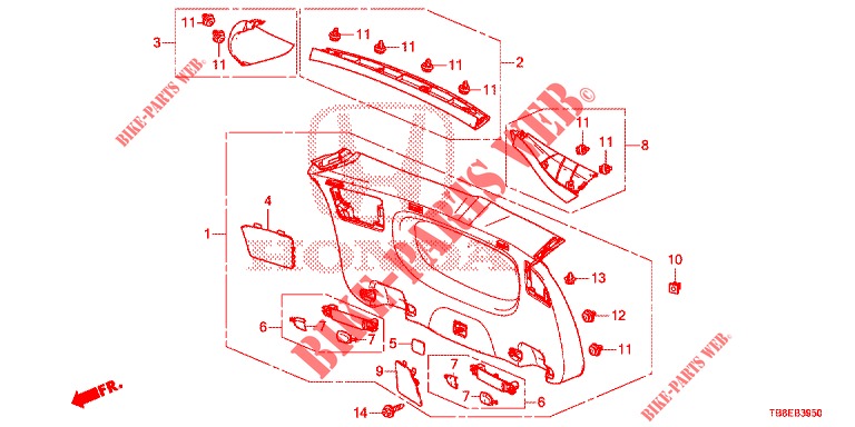 TAILGATE LINING/ REAR PANEL LINING (2D)  for Honda CIVIC TOURER 1.8 EXECUTIVE NAVI 5 Doors 6 speed manual 2016