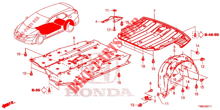 UNDER COVER  for Honda CIVIC TOURER 1.8 EXECUTIVE NAVI 5 Doors 6 speed manual 2016