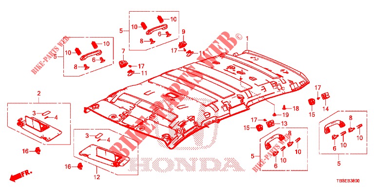 ROOF LINING  for Honda CIVIC TOURER 1.8 EXECUTIVE NAVI 5 Doors 5 speed automatic 2016