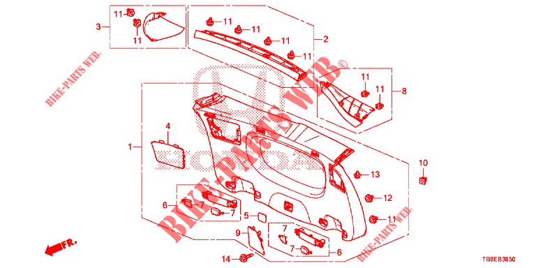 TAILGATE LINING/ REAR PANEL LINING (2D)  for Honda CIVIC TOURER 1.8 EXECUTIVE NAVI 5 Doors 5 speed automatic 2016