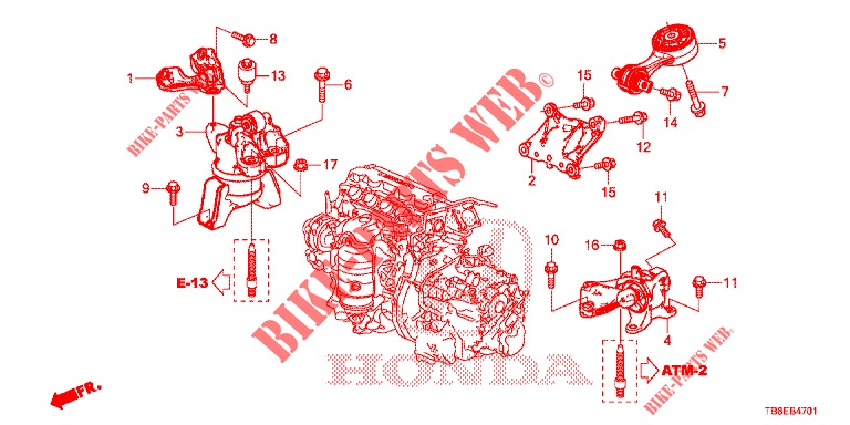 ENGINE MOUNTS (AT) for Honda CIVIC TOURER 1.8 EXECUTIVE 5 Doors 5 speed automatic 2016