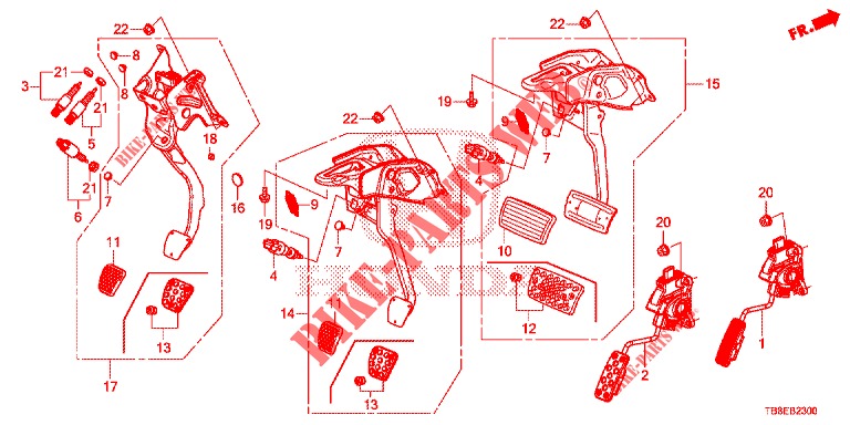 PEDAL (LH) for Honda CIVIC TOURER 1.8 EXECUTIVE 5 Doors 5 speed automatic 2016