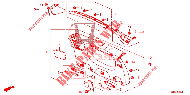 TAILGATE LINING/ REAR PANEL LINING (2D)  for Honda CIVIC TOURER DIESEL 1.6 COMFORT 5 Doors 6 speed manual 2017