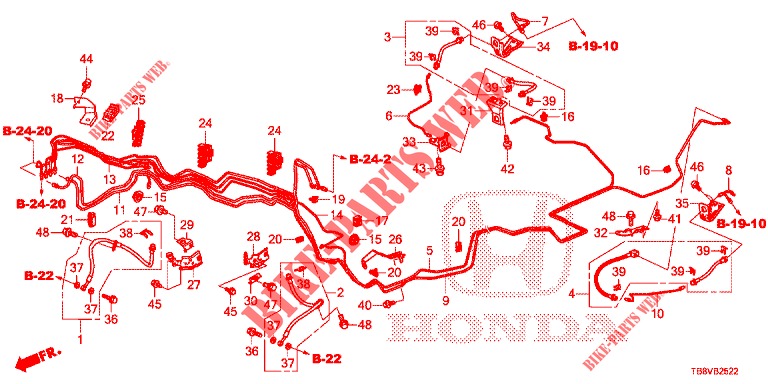 BRAKE LINES (LH) (DIESEL) for Honda CIVIC TOURER DIESEL 1.6 ELEGANCE 5 Doors 6 speed manual 2017