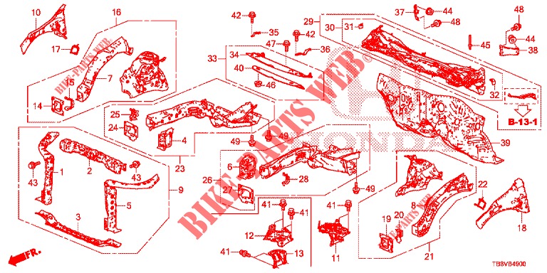 FRONT BULKHEAD/DASHBOARD  for Honda CIVIC TOURER DIESEL 1.6 ELEGANCE 5 Doors 6 speed manual 2017