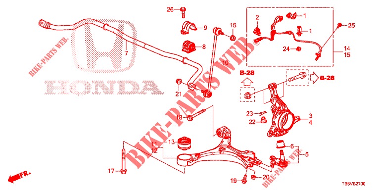FRONT KNUCKLE  for Honda CIVIC TOURER DIESEL 1.6 ELEGANCE 5 Doors 6 speed manual 2017