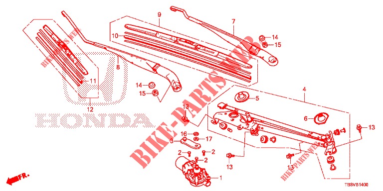 FRONT WINDSHIELD WIPER (LH) for Honda CIVIC TOURER DIESEL 1.6 ELEGANCE 5 Doors 6 speed manual 2017