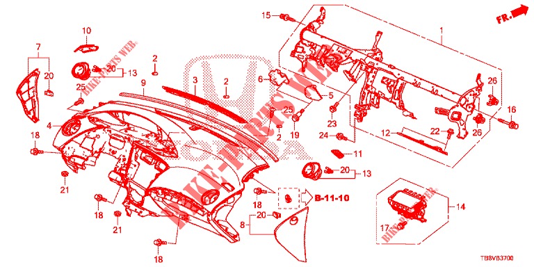 INSTRUMENT PANEL UPPER (LH) for Honda CIVIC TOURER DIESEL 1.6 ELEGANCE 5 Doors 6 speed manual 2017