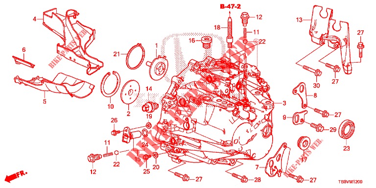 TRANSMISSION CASE (DIESEL) for Honda CIVIC TOURER DIESEL 1.6 ELEGANCE 5 Doors 6 speed manual 2017