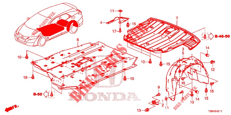 UNDER COVER  for Honda CIVIC TOURER DIESEL 1.6 ELEGANCE 5 Doors 6 speed manual 2017