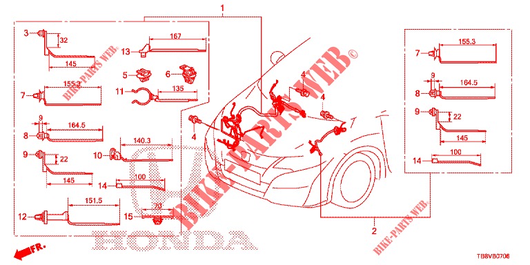 WIRE HARNESS (4) (LH) for Honda CIVIC TOURER DIESEL 1.6 ELEGANCE 5 Doors 6 speed manual 2017