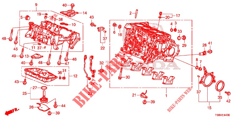 CYLINDER BLOCK/OIL PAN (DIESEL) for Honda CIVIC TOURER DIESEL 1.6 SPORT NAVI 5 Doors 6 speed manual 2017