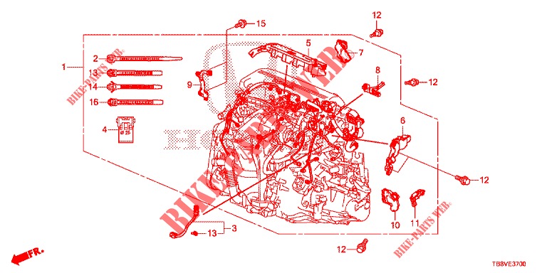 ENGINE WIRE HARNESS (DIESEL) for Honda CIVIC TOURER DIESEL 1.6 SPORT NAVI 5 Doors 6 speed manual 2017