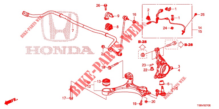 FRONT KNUCKLE  for Honda CIVIC TOURER DIESEL 1.6 SPORT NAVI 5 Doors 6 speed manual 2017