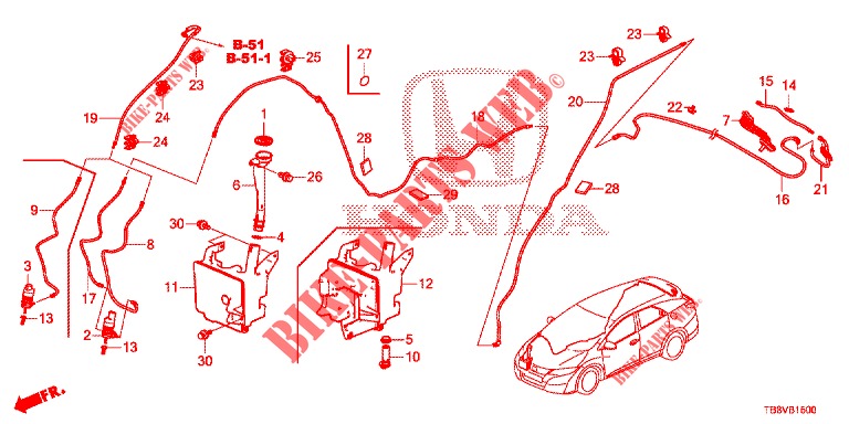 FRONT WINDSHIELD WASHER (2D)  for Honda CIVIC TOURER DIESEL 1.6 SPORT NAVI 5 Doors 6 speed manual 2017
