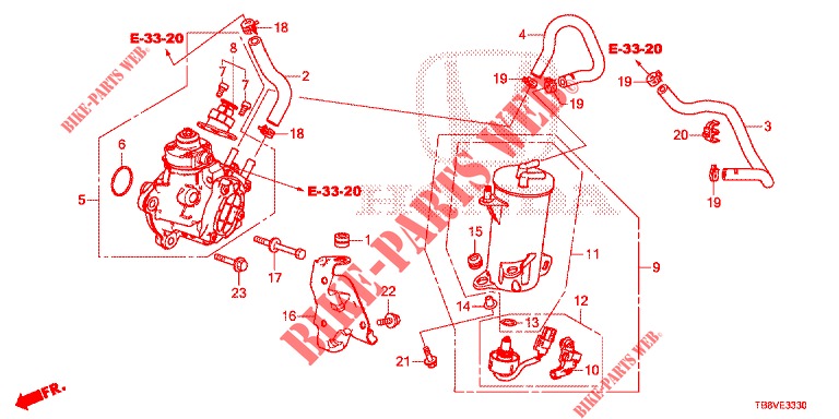 HIGH PRESSURE PUMP (DIESEL) for Honda CIVIC TOURER DIESEL 1.6 SPORT NAVI 5 Doors 6 speed manual 2017