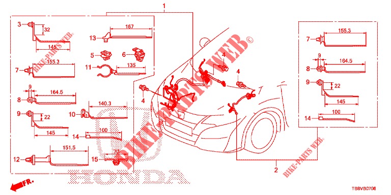 WIRE HARNESS (4) (LH) for Honda CIVIC TOURER DIESEL 1.6 SPORT NAVI 5 Doors 6 speed manual 2017