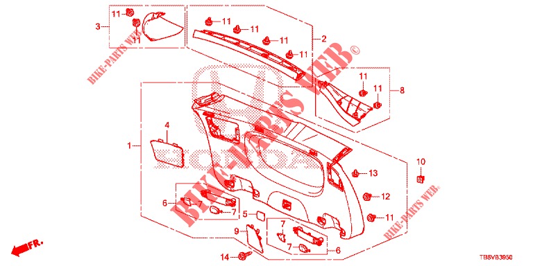 TAILGATE LINING/ REAR PANEL LINING (2D)  for Honda CIVIC TOURER DIESEL 1.6 EXECUTIVE 5 Doors 6 speed manual 2017