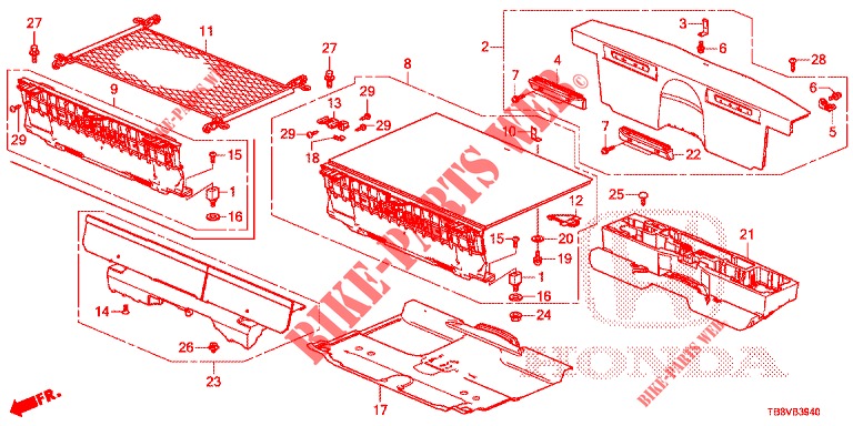 REAR FLOOR BOX  for Honda CIVIC TOURER DIESEL 1.6 LIFSTYLE 5 Doors 6 speed manual 2017
