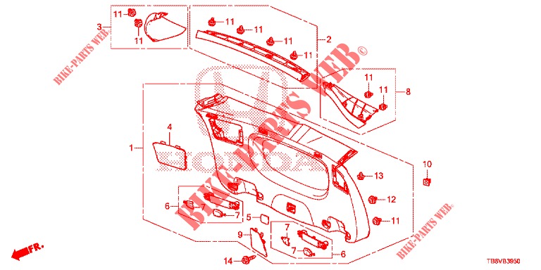 TAILGATE LINING/ REAR PANEL LINING (2D)  for Honda CIVIC TOURER DIESEL 1.6 LIFSTYLE 5 Doors 6 speed manual 2017