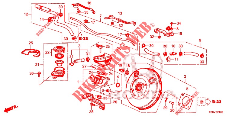 BRAKE MASTER CYLINDER/MAS TER POWER (LH) (DIESEL) for Honda CIVIC TOURER DIESEL 1.6 S 5 Doors 6 speed manual 2017
