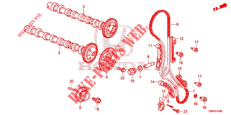 CAMSHAFT/CAM CHAIN (DIESEL) for Honda CIVIC TOURER DIESEL 1.6 S 5 Doors 6 speed manual 2017