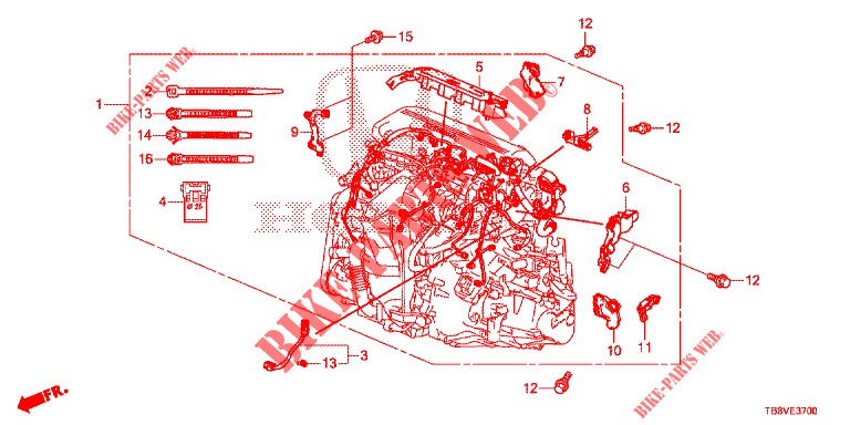ENGINE WIRE HARNESS (DIESEL) for Honda CIVIC TOURER DIESEL 1.6 S 5 Doors 6 speed manual 2017