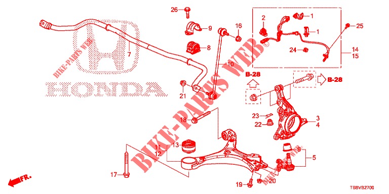 FRONT KNUCKLE  for Honda CIVIC TOURER DIESEL 1.6 S 5 Doors 6 speed manual 2017
