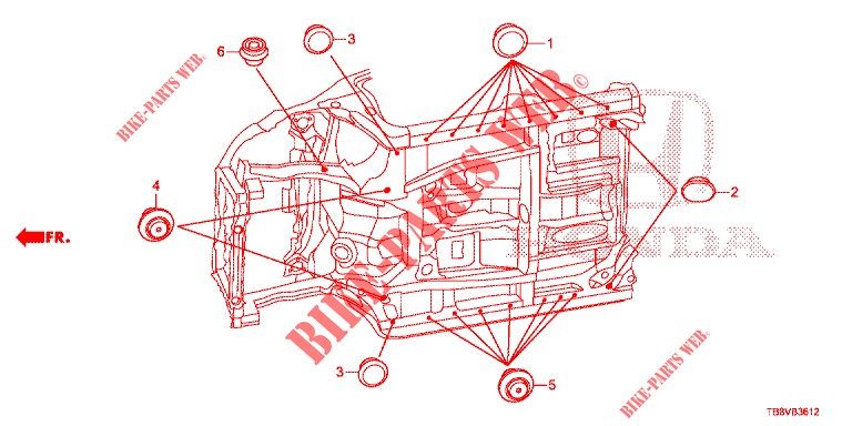 GROMMET (INFERIEUR) for Honda CIVIC TOURER DIESEL 1.6 S 5 Doors 6 speed manual 2017